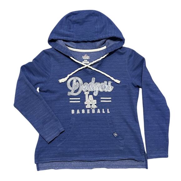 Majestic Tops - Majestic  MLB Los Angeles Dodgers Hoodie Women’s Small Blue Lightweight Pullover